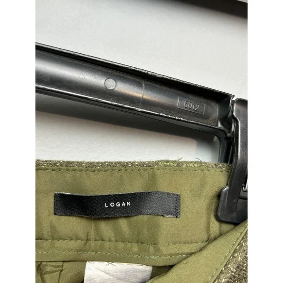 Banana Republic Pants Womens 0 Green Logan Fit Wool Blend Metallic Gold Dress - Picture 5 of 10